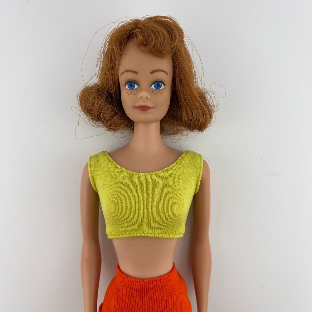 Vintage 1960's Midge Doll Barbie Friend Red Hair Flip Swimsuit Japan Mattel